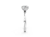 Platinum Round Cut Diamond Solitaire Ring with Thin Band and Prong Setting_34