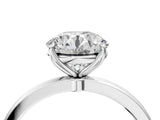 Platinum Round Cut Diamond Solitaire Ring with Thin Band and Prong Setting_36