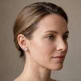 Silver 2.02 Carat D VVS2 Round Diamond Stud Earrings