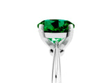 Platinum Round Cut Emerald Solitaire Engagement Ring with Classic Band and Four-Prong Setting_29