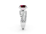 Platinum Round Cut Garnet Halo Ring with Round Split Shank and Prong Setting_68