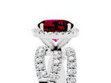 Platinum Round Cut Garnet Halo Ring with Round Split Shank and Prong Setting_71