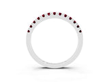 Platinum Round Cut Garnet Pavé Set Thin Band_15