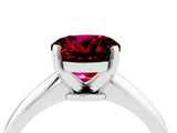 Platinum Round Cut Garnet Solitaire Engagement Ring with Classic Band and Four-Prong Setting_28