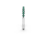Platinum Round Cut Green Sapphire Pavé Set Thin Band_14