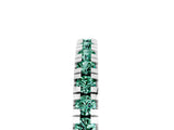 Platinum Round Cut Green Sapphire Pavé Set Thin Band_17