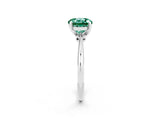 Platinum Round Cut Green Sapphire Solitaire Engagement Ring with Classic Band and Four-Prong Setting_26