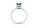 Platinum Round Cut Green Sapphire Solitaire Engagement Ring with Classic Band and Four-Prong Setting_27