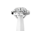 Platinum Round Cut Halo Solitaire Engagement Ring with Square Band and Four-Prong Setting_17