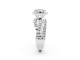 Platinum Round Cut Moissanite Halo Ring with Round Split Shank and Prong Setting_68
