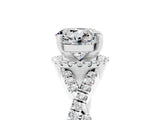 Platinum Round Cut Moissanite  Halo Twist Band Solitaire Prong Setting Ring_17