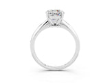 Platinum Round Cut Moissanite Solitaire Engagement Ring with Classic Band and Four-Prong Setting_27