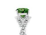 Platinum Round Cut Peridot  Halo Twist Band Solitaire Prong Setting Ring_17