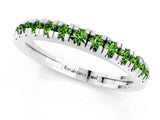 Platinum Round Cut Peridot Pavé Set Thin Band_13