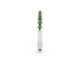 Platinum Round Cut Peridot Pavé Set Thin Band_14