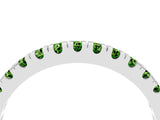 Platinum Round Cut Peridot Pavé Set Thin Band_16