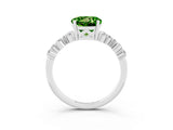 Platinum Round Cut Peridot Scattered Round Accent Ring with Prong Setting_57