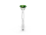 Platinum Round Cut Peridot Solitaire Engagement Ring with Cathedral Setting and Four-Prong Mount_14