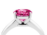 Platinum Round Cut Pink Sapphire Solitaire Engagement Ring with Classic Band and Four-Prong Setting_28