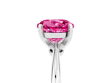 Platinum Round Cut Pink Sapphire Solitaire Engagement Ring with Classic Band and Four-Prong Setting_29
