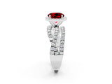 Platinum Round Cut Ruby Halo Ring with Round Split Shank and Prong Setting_68