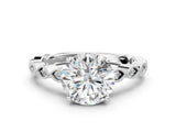 Platinum Round Cut Solitaire Diamond Ring with Infinity Twist Band and Four-Prong Setting_37