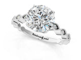 Platinum Round Cut Solitaire Diamond Ring with Infinity Twist Band and Four-Prong Setting_38