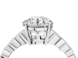 Platinum Round Cut Solitaire Diamond Ring with Infinity Twist Band and Four-Prong Setting_41