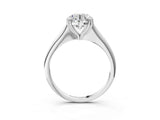 Platinum Round Cut Solitaire Diamond Ring with Six-Prong Setting and Classic Band_9