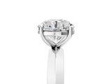 Platinum Round Cut Solitaire Engagement Ring with Flat Band and Four-Prong Setting 5