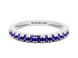 Platinum Round Cut Tanzanite Pavé Set Thin Band_12