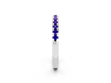 Platinum Round Cut Tanzanite Pavé Set Thin Band_14