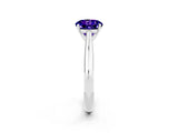 Platinum Round Cut Tanzanite Solitaire Engagement Ring with Cathedral Setting and Four-Prong Mount_14