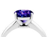 Platinum Round Cut Tanzanite Solitaire Engagement Ring with Classic Band and Four-Prong Setting_28