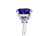 Platinum Round Cut Tanzanite Solitaire Engagement Ring with Classic Band and Four-Prong Setting_29