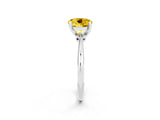 Platinum Round Cut Yellow Sapphire Solitaire Engagement Ring with Classic Band and Four-Prong Setting_26