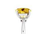 Platinum Round Cut Yellow Sapphire Solitaire Engagement Ring with Classic Band and Four-Prong Setting_29