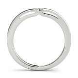 14K White Gold Round Diamond Bypass Solitaire Band with Bezel Setting