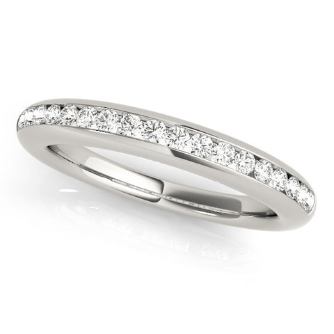 Platinum Round Diamond Channel Set Comfort Fit Band