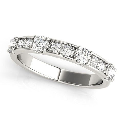 Platinum Round Diamond Channel Set Eternity Band with Prong Setting 1