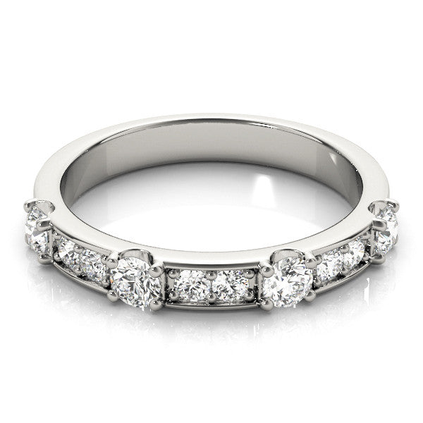 Platinum Round Diamond Channel Set Eternity Band with Prong Setting 2