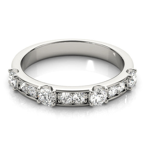 Platinum Round Diamond Channel Set Eternity Band with Prong Setting 2