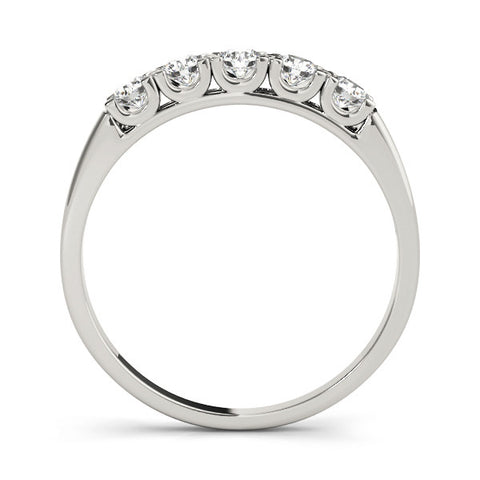 Platinum Round Diamond Channel Set Half Eternity Band with Shared Prong Setting 1