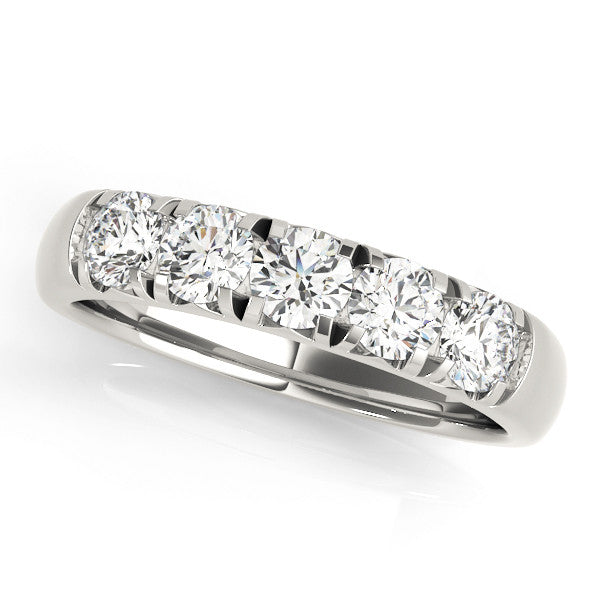 Platinum Round Diamond Channel Set Half Eternity Band