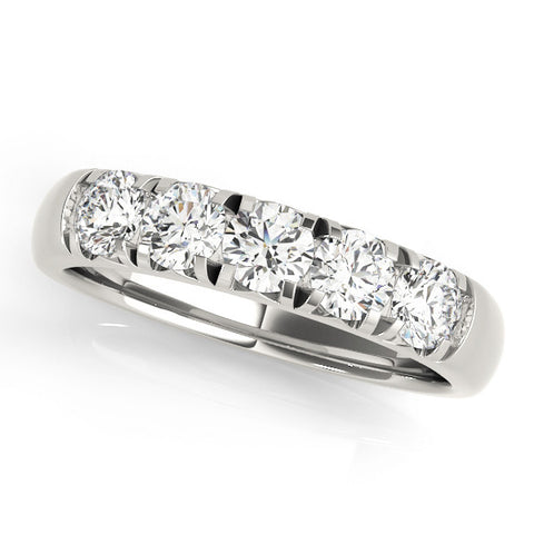 Platinum Round Diamond Channel Set Half Eternity Band