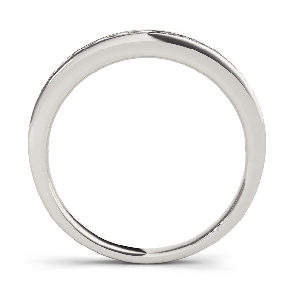 White gold Round Diamond Channel Set White Gold Band