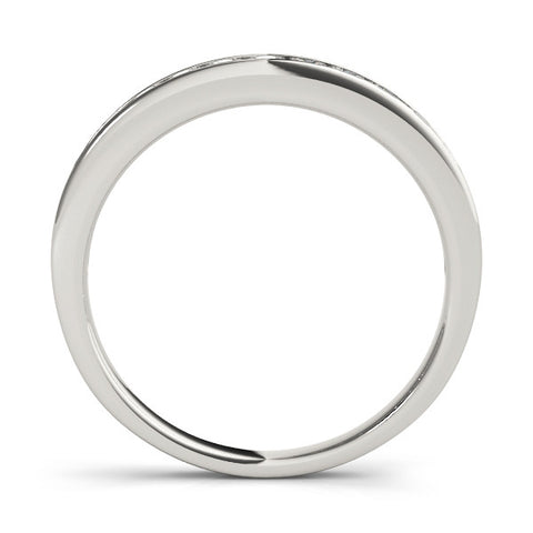 Platinum Round Diamond Channel Set White Gold Band 1