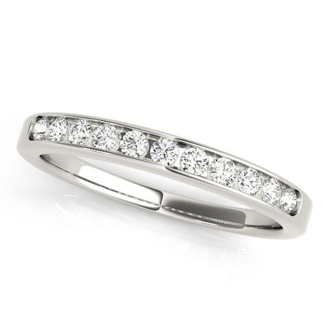 Platinum Round Diamond Channel Set White Gold Band