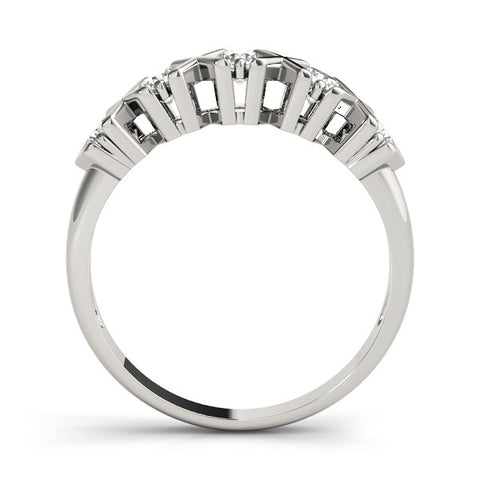 Platinum Round Diamond Channel Set X-Prong Band 1
