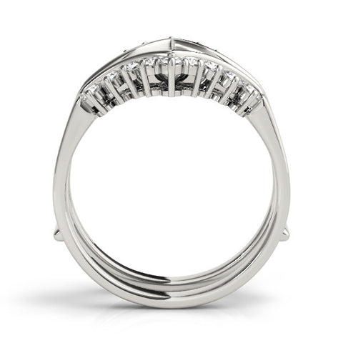 Platinum Round Diamond Chevron Contour Band with Prong Setting 1